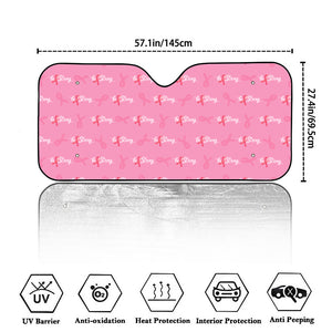 Be Strong Breast Cancer Pattern Print Car Windshield Sun Shade