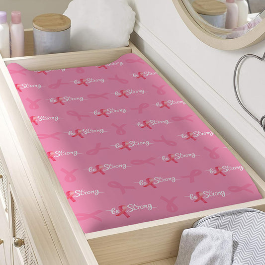 Be Strong Breast Cancer Pattern Print Changing Pad Cover