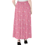 Be Strong Breast Cancer Pattern Print Chiffon Maxi Skirt