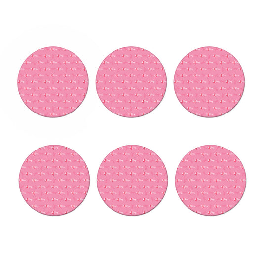 Be Strong Breast Cancer Pattern Print Coaster Set