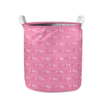 Be Strong Breast Cancer Pattern Print Collapsible Laundry Basket