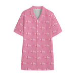 Be Strong Breast Cancer Pattern Print Cotton Hawaiian Shirt