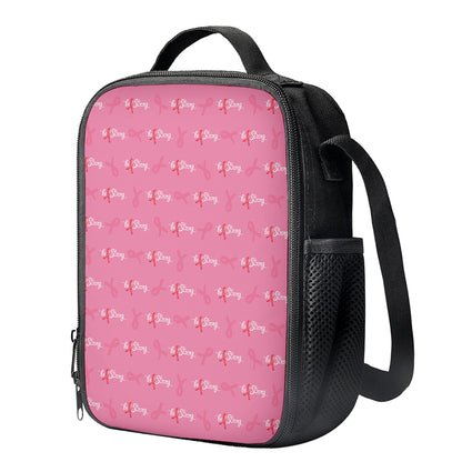 Be Strong Breast Cancer Pattern Print Crossbody Lunch Bag