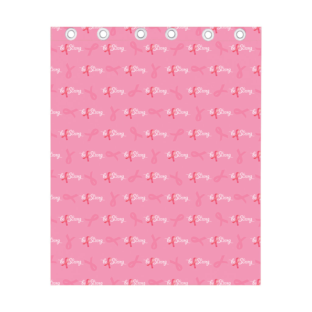 Be Strong Breast Cancer Pattern Print Curtain