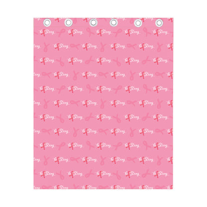 Be Strong Breast Cancer Pattern Print Curtain
