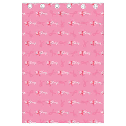 Be Strong Breast Cancer Pattern Print Curtain