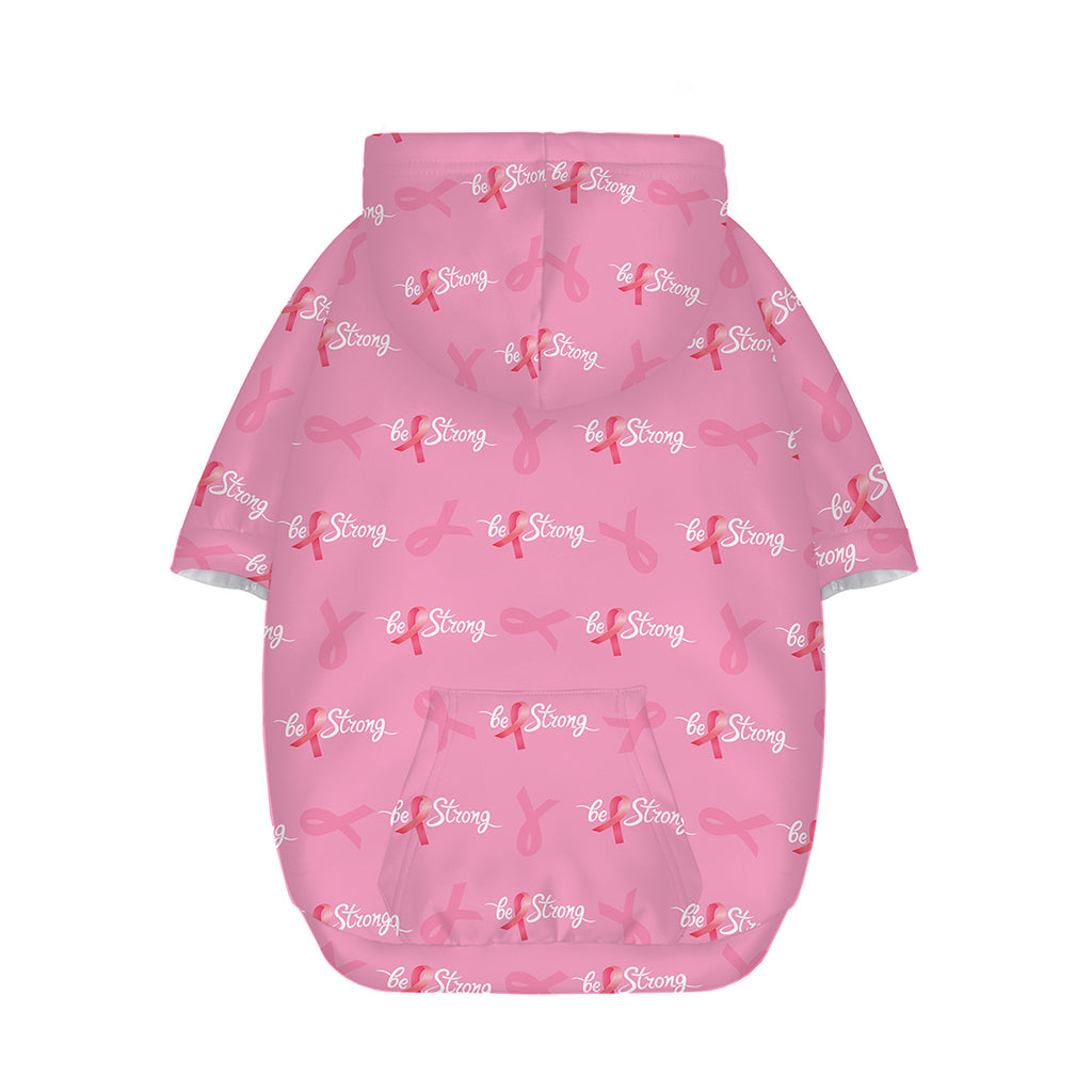 Be Strong Breast Cancer Pattern Print Dog Zip Up Hoodie