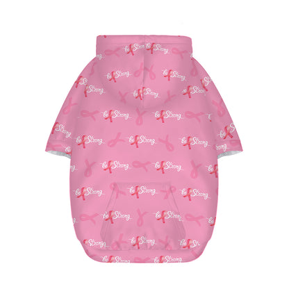 Be Strong Breast Cancer Pattern Print Dog Zip Up Hoodie