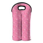Be Strong Breast Cancer Pattern Print Double Neoprene Wine Tote