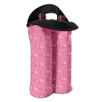 Be Strong Breast Cancer Pattern Print Double Neoprene Wine Tote