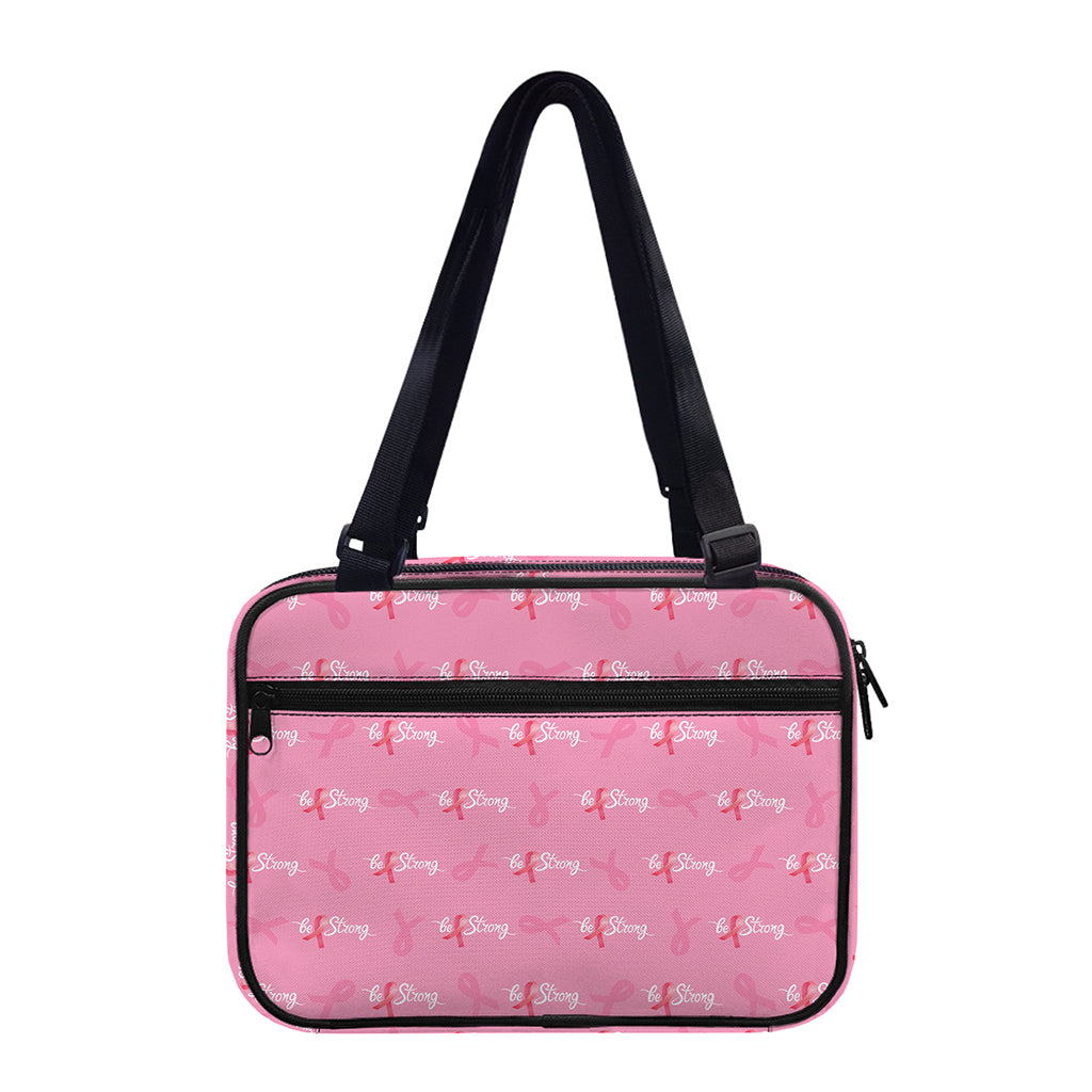 Be Strong Breast Cancer Pattern Print Double Strap Bible Bag