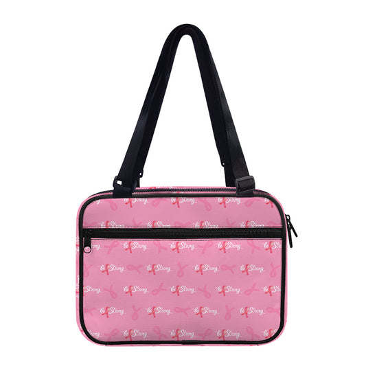Be Strong Breast Cancer Pattern Print Double Strap Bible Bag