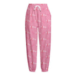 Be Strong Breast Cancer Pattern Print Fleece Lined Knit Pants