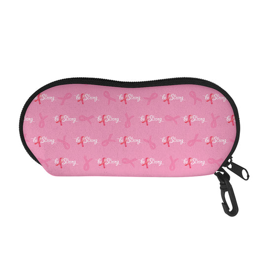 Be Strong Breast Cancer Pattern Print Glasses Case
