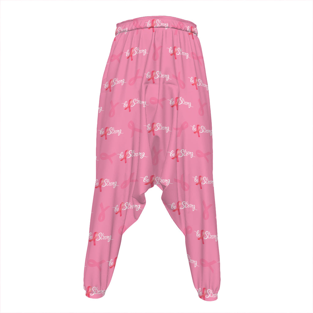 Be Strong Breast Cancer Pattern Print Hammer Pants
