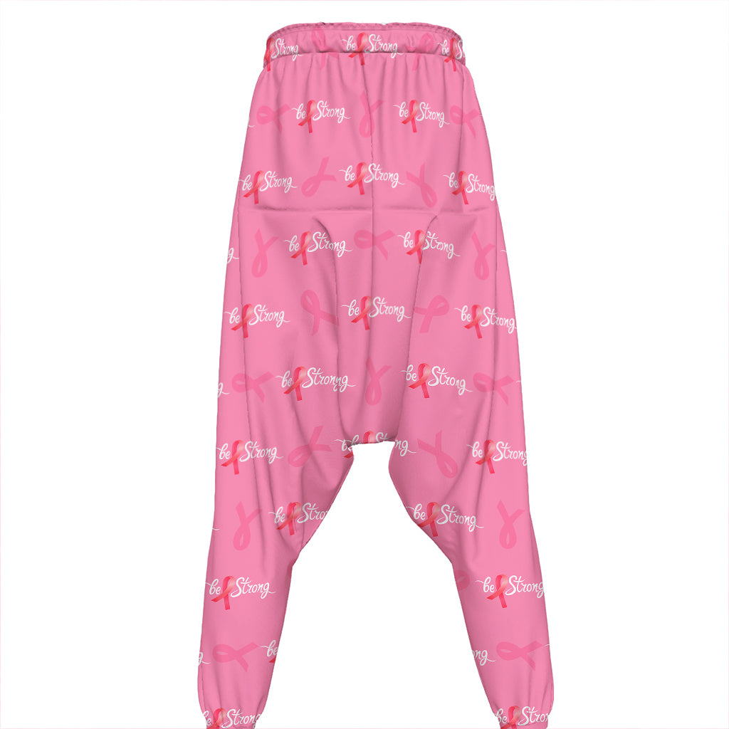 Be Strong Breast Cancer Pattern Print Hammer Pants