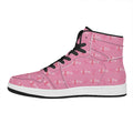 Be Strong Breast Cancer Pattern Print High Top Leather Sneakers