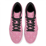 Be Strong Breast Cancer Pattern Print High Top Leather Sneakers
