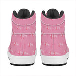 Be Strong Breast Cancer Pattern Print High Top Leather Sneakers