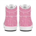 Be Strong Breast Cancer Pattern Print High Top Leather Sneakers