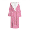 Be Strong Breast Cancer Pattern Print Hooded Bathrobe