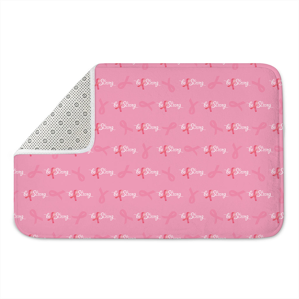 Be Strong Breast Cancer Pattern Print Indoor Door Mat