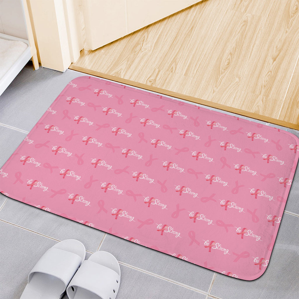 Be Strong Breast Cancer Pattern Print Indoor Door Mat