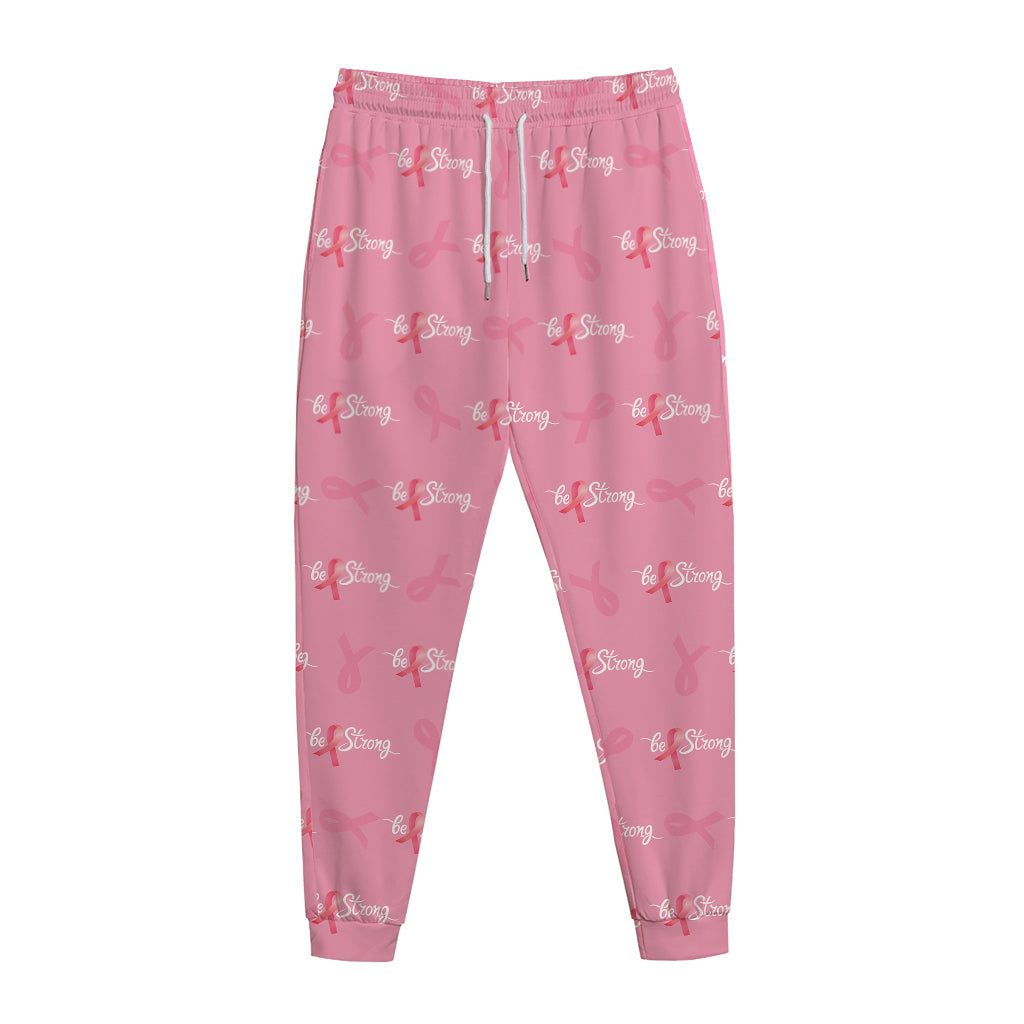 Be Strong Breast Cancer Pattern Print Jogger Pants