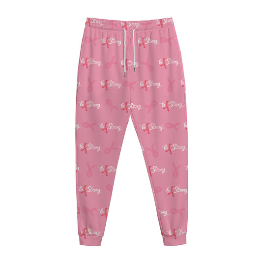 Be Strong Breast Cancer Pattern Print Jogger Pants