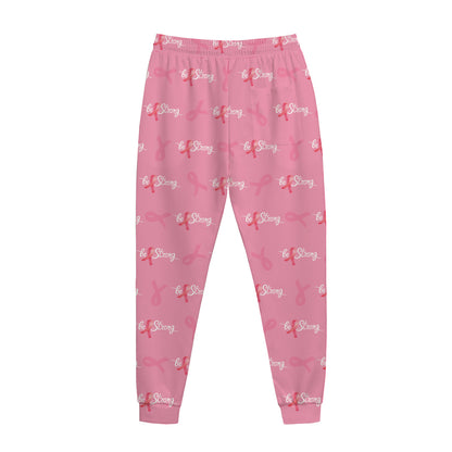Be Strong Breast Cancer Pattern Print Jogger Pants
