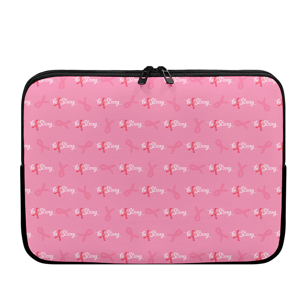 Be Strong Breast Cancer Pattern Print Laptop Sleeve