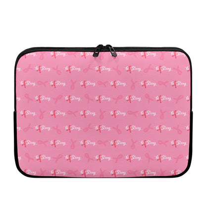 Be Strong Breast Cancer Pattern Print Laptop Sleeve