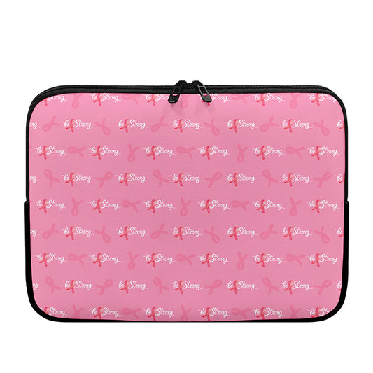 Be Strong Breast Cancer Pattern Print Laptop Sleeve