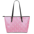 Be Strong Breast Cancer Pattern Print Leather Tote Bag With Zipper