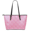 Be Strong Breast Cancer Pattern Print Leather Tote Bag