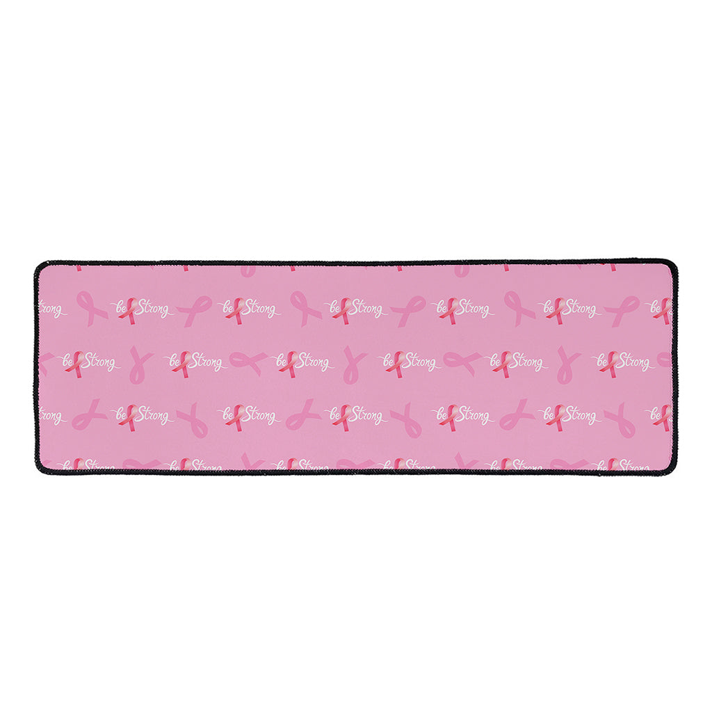 Be Strong Breast Cancer Pattern Print Long Kitchen Mat