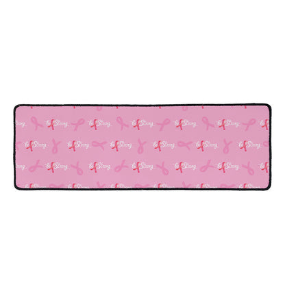 Be Strong Breast Cancer Pattern Print Long Kitchen Mat