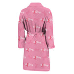 Be Strong Breast Cancer Pattern Print Men's Bathrobe