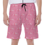 Be Strong Breast Cancer Pattern Print Men's Beach Shorts