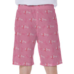 Be Strong Breast Cancer Pattern Print Men's Beach Shorts