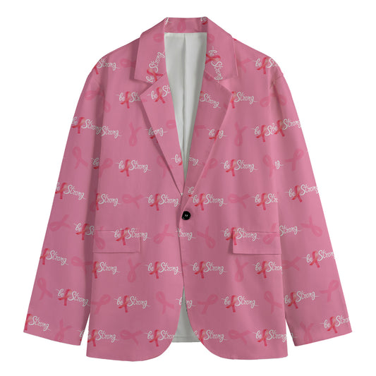 Be Strong Breast Cancer Pattern Print Men's Blazer
