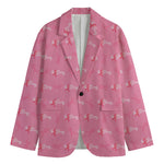 Be Strong Breast Cancer Pattern Print Men's Blazer