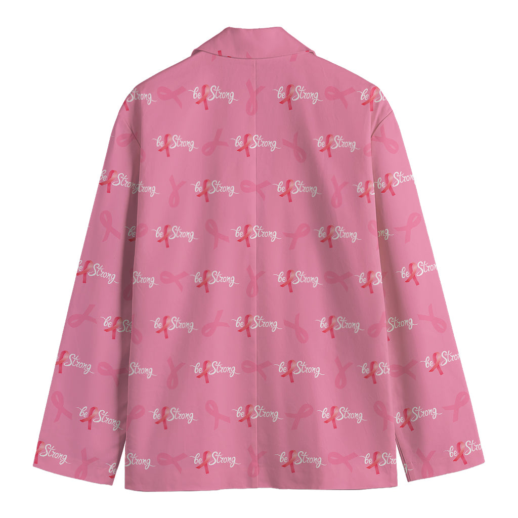 Be Strong Breast Cancer Pattern Print Men's Blazer