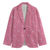 Be Strong Breast Cancer Pattern Print Men's Cotton Blazer