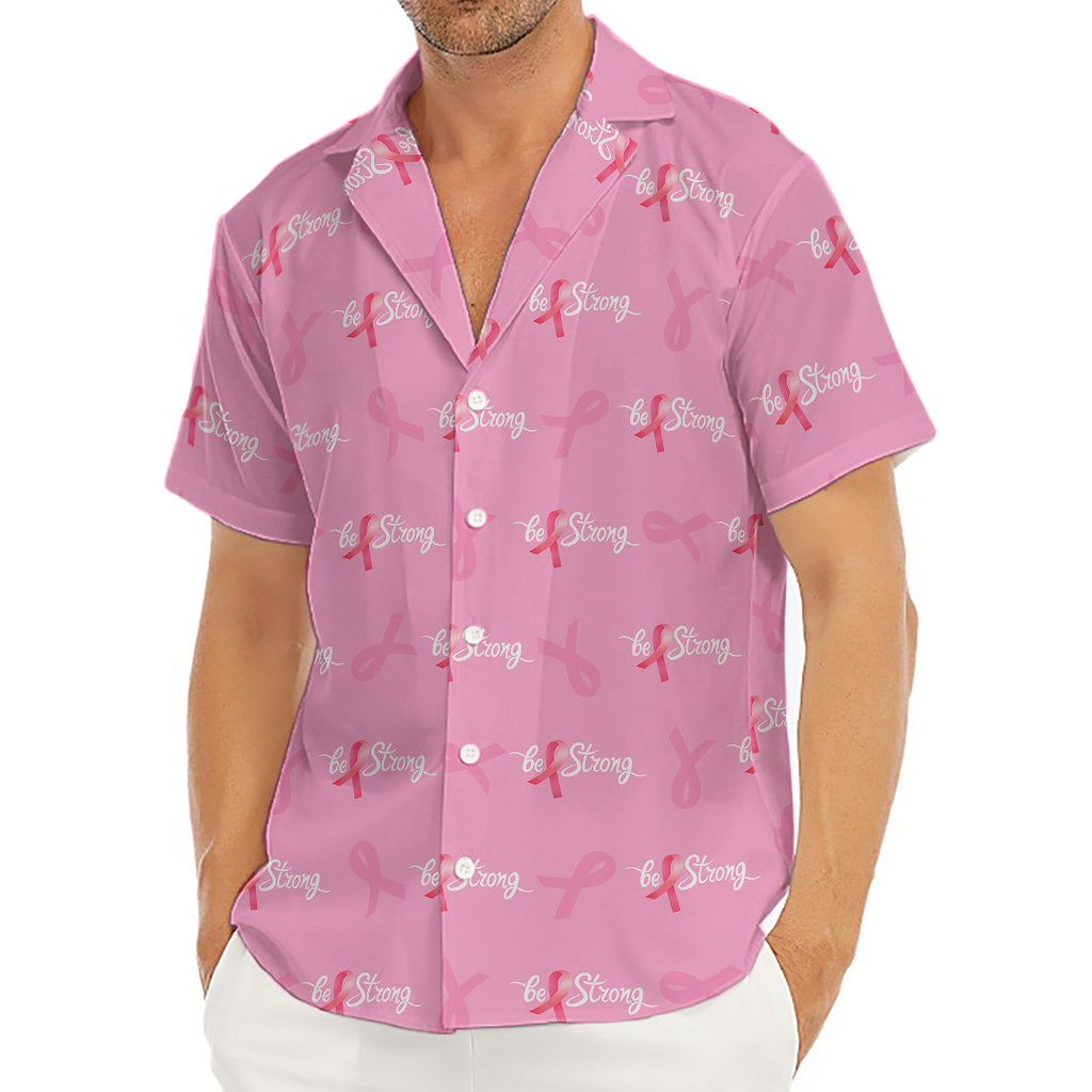 Be Strong Breast Cancer Pattern Print Men's Deep V-Neck Shirt