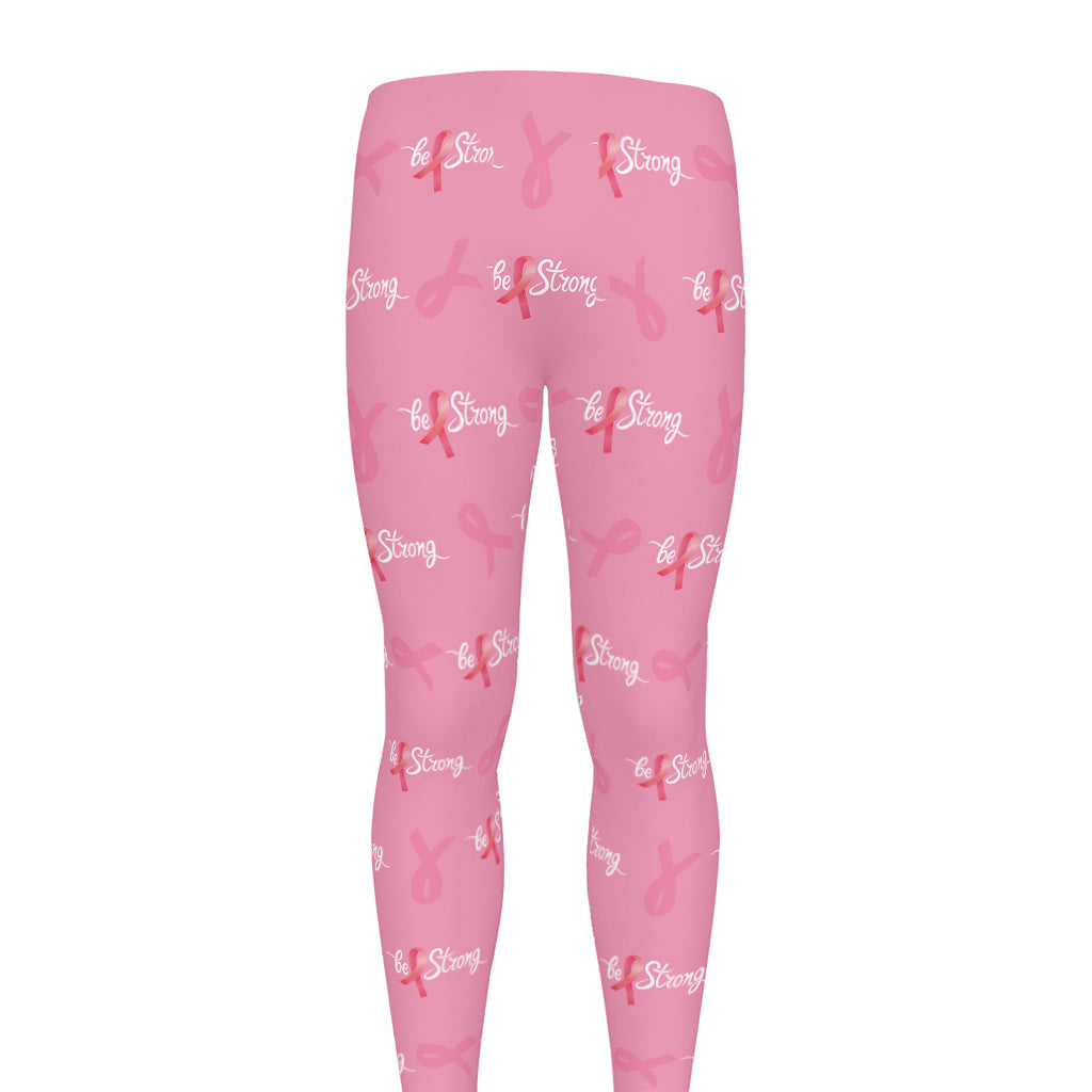 Be Strong Breast Cancer Pattern Print Men's leggings