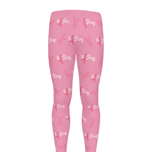 Be Strong Breast Cancer Pattern Print Men's leggings