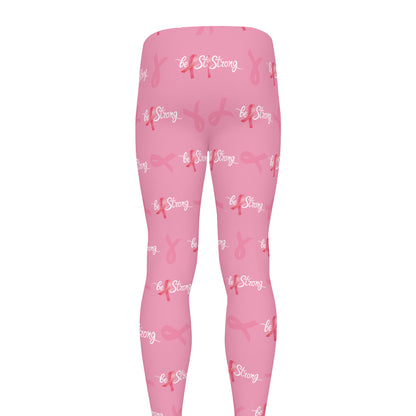 Be Strong Breast Cancer Pattern Print Men's leggings