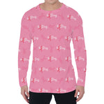 Be Strong Breast Cancer Pattern Print Men's Long Sleeve T-Shirt