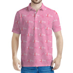 Be Strong Breast Cancer Pattern Print Men's Polo Shirt